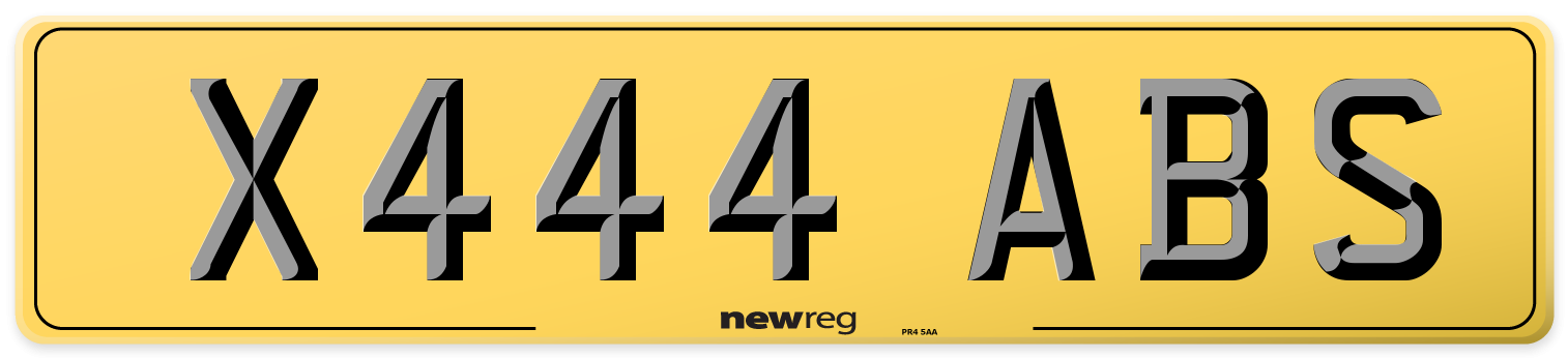 X444 ABS Rear Number Plate
