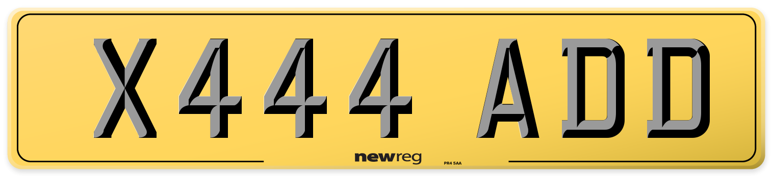 X444 ADD Rear Number Plate