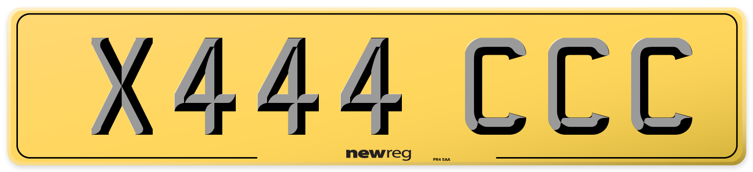 X444 CCC Rear Number Plate