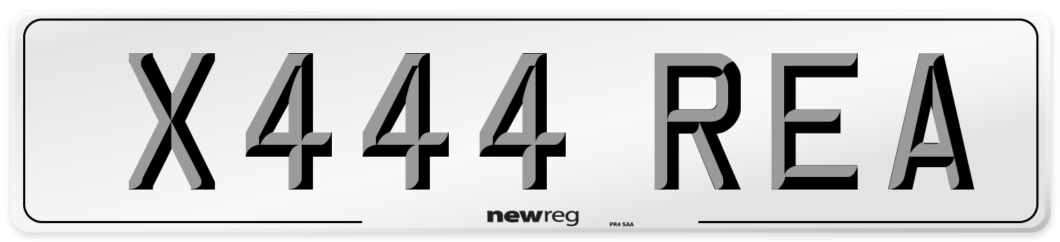 X444 REA Front Number Plate