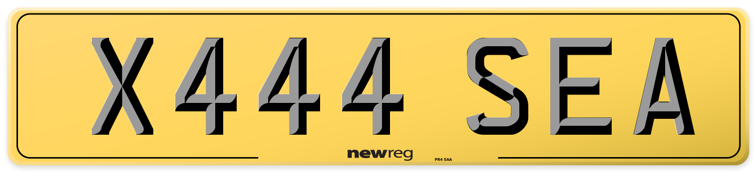 X444 SEA Rear Number Plate