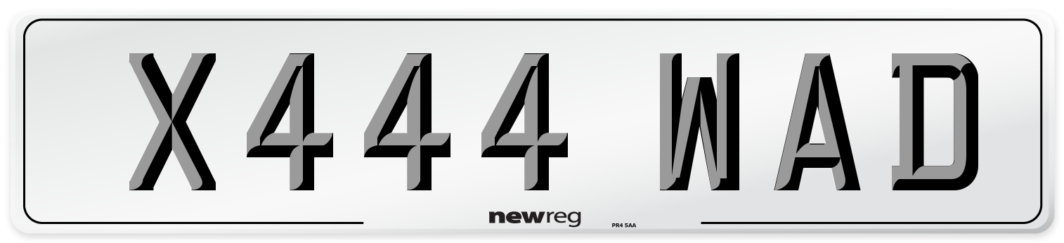 X444 WAD Front Number Plate