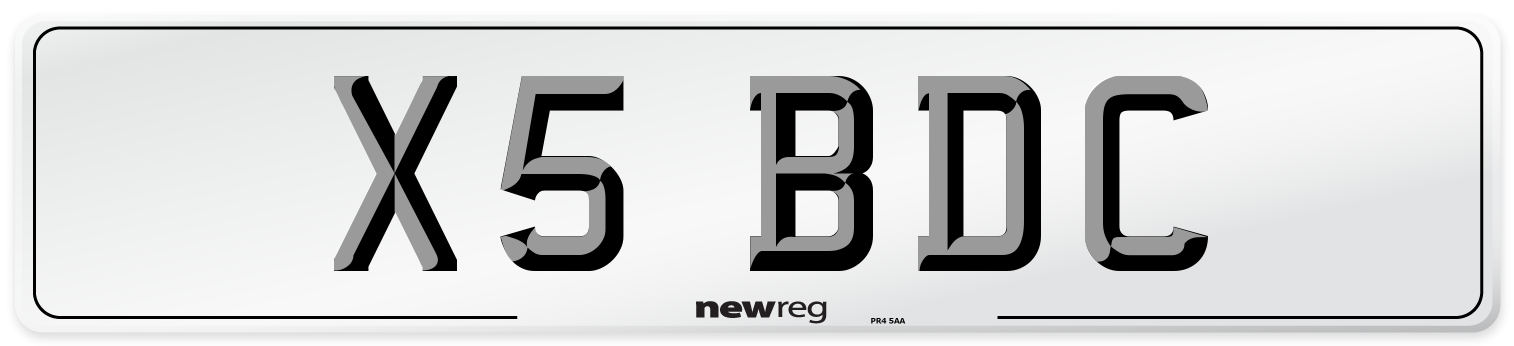 X5 BDC Front Number Plate