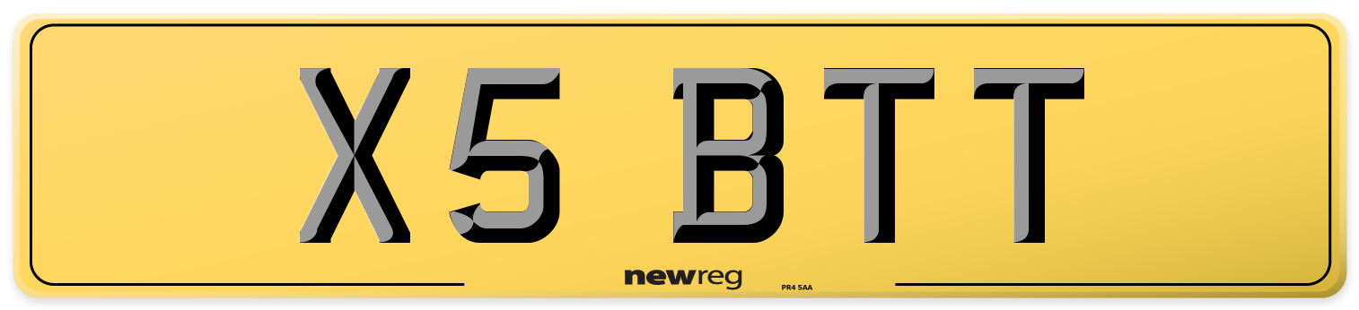 X5 BTT Rear Number Plate