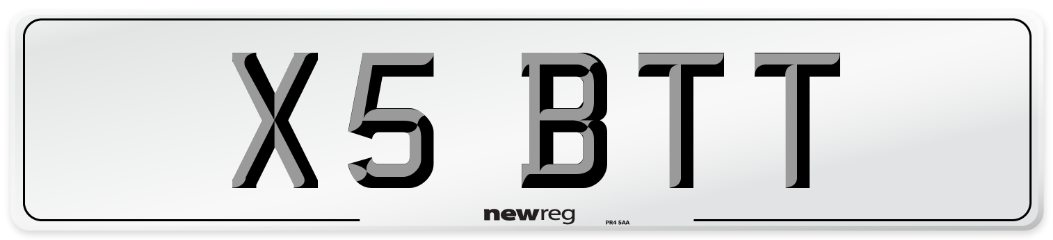 X5 BTT Front Number Plate