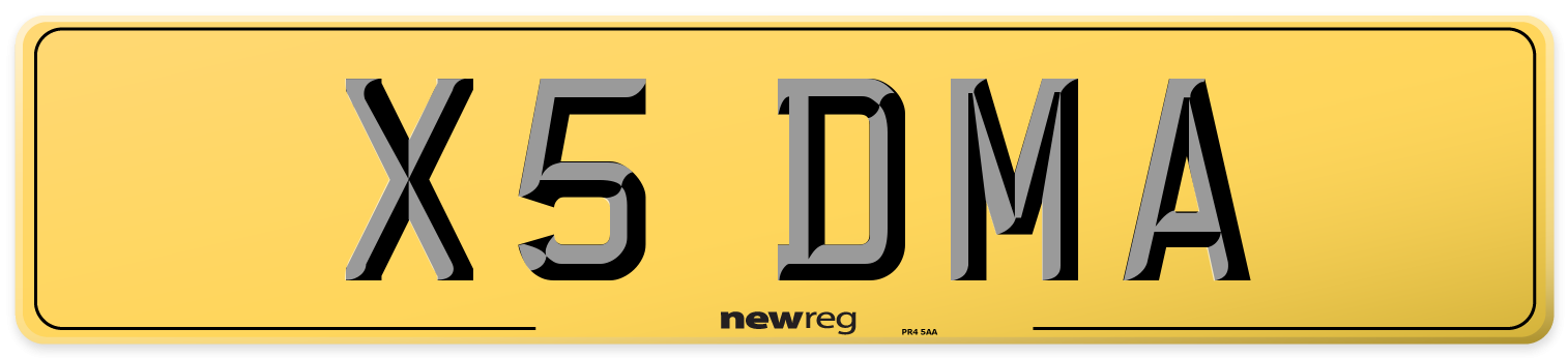 X5 DMA Rear Number Plate
