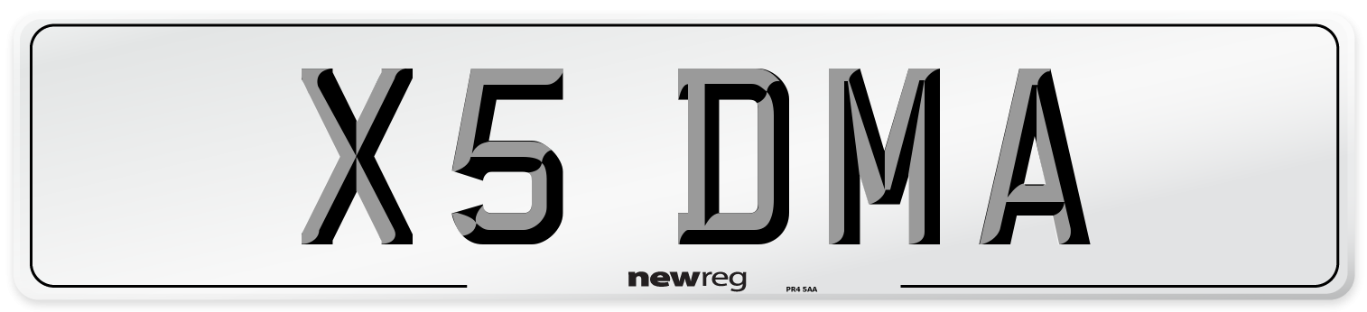 X5 DMA Front Number Plate