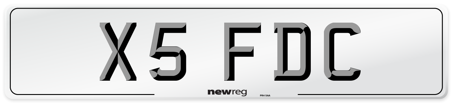 X5 FDC Front Number Plate