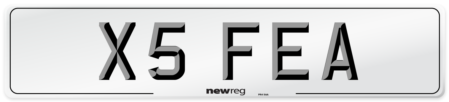 X5 FEA Front Number Plate