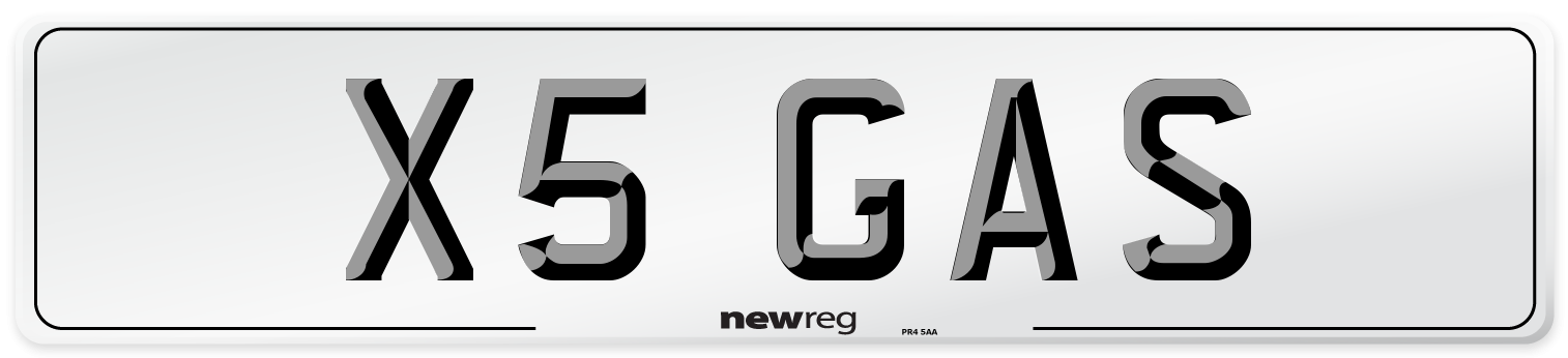 X5 GAS Front Number Plate