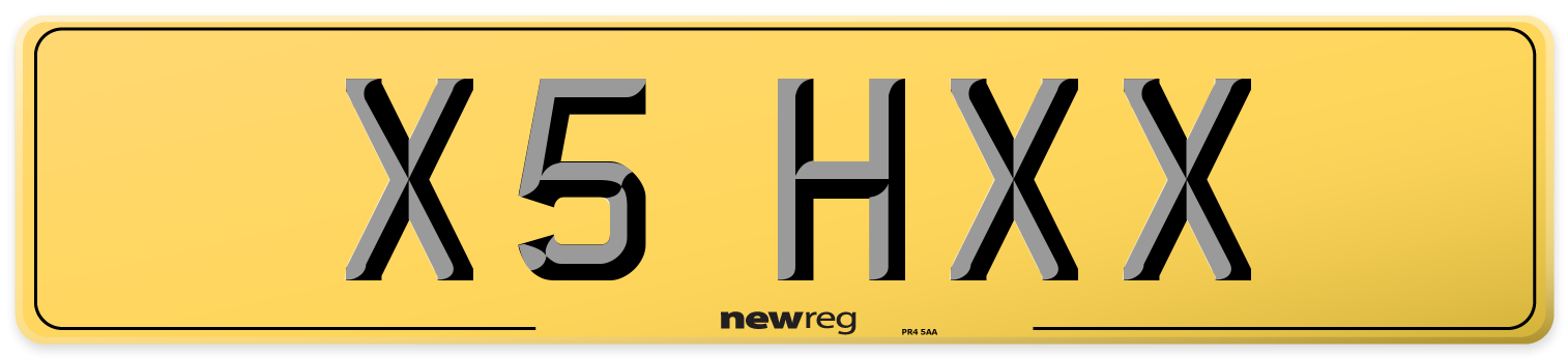 X5 HXX Rear Number Plate