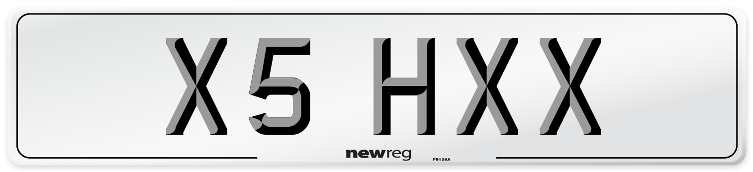 X5 HXX Front Number Plate