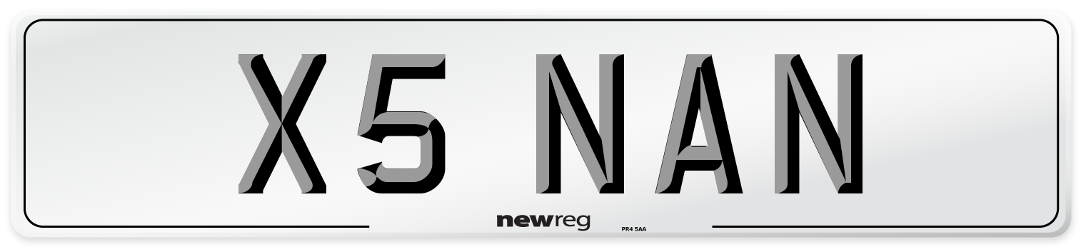 X5 NAN Front Number Plate