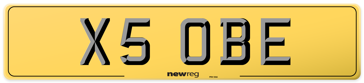 X5 OBE Rear Number Plate