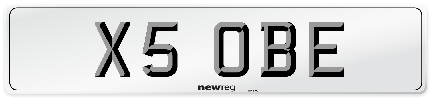 X5 OBE Front Number Plate