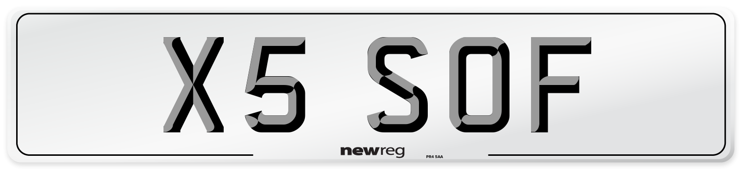 X5 SOF Front Number Plate