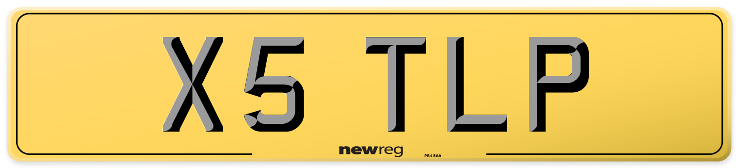 X5 TLP Rear Number Plate