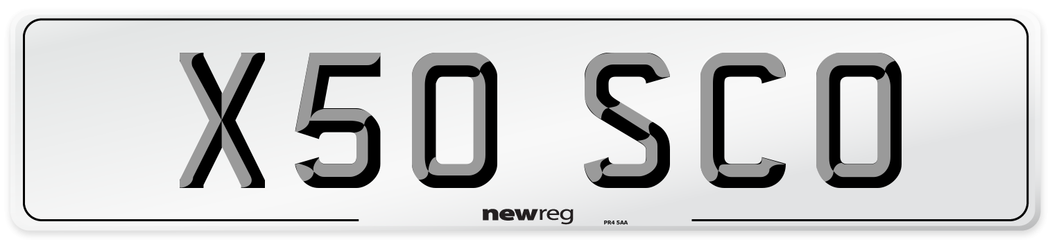 X50 SCO Front Number Plate