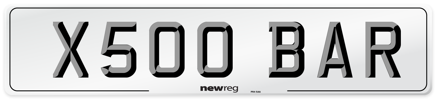 X500 BAR Front Number Plate