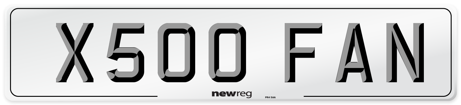 X500 FAN Front Number Plate