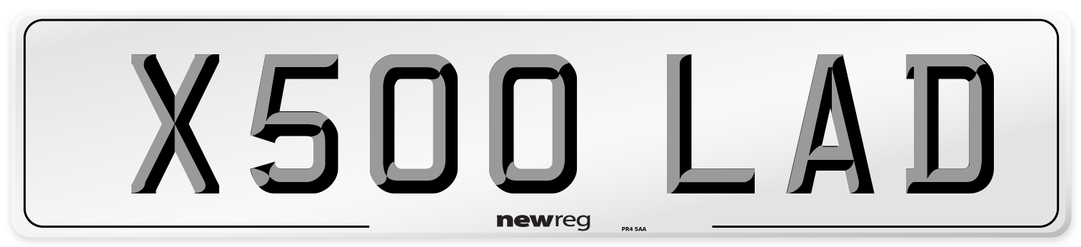 X500 LAD Front Number Plate