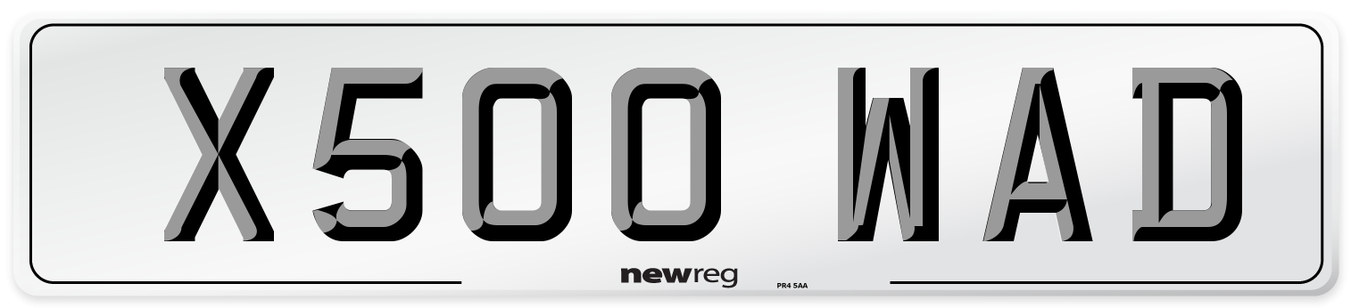 X500 WAD Front Number Plate