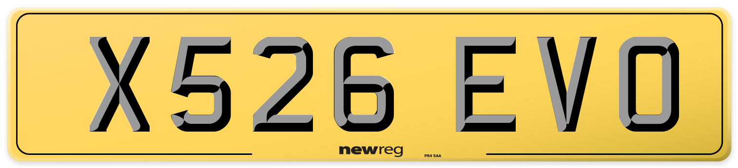 X526 EVO Rear Number Plate