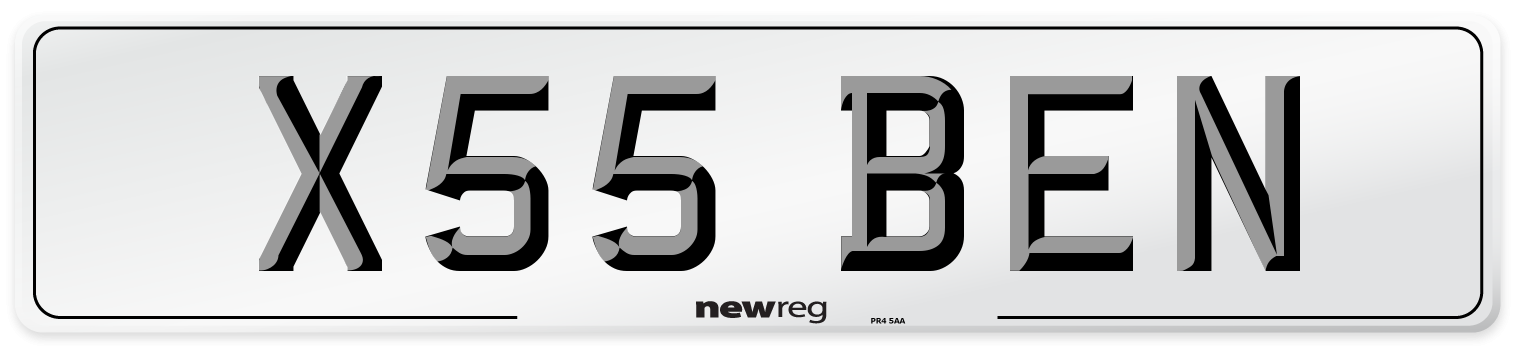 X55 BEN Front Number Plate