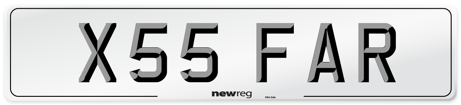 X55 FAR Front Number Plate