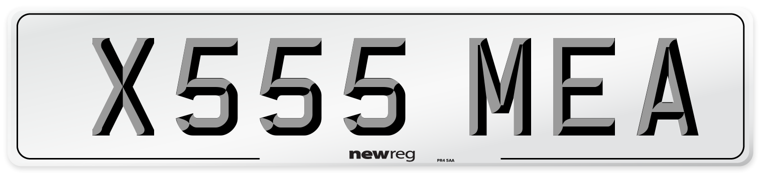X555 MEA Front Number Plate