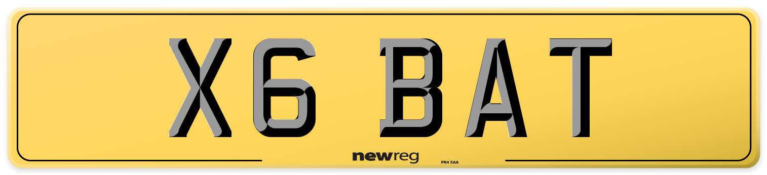 X6 BAT Rear Number Plate