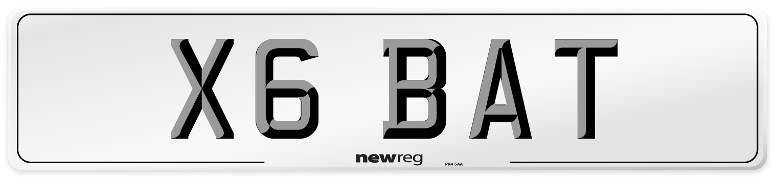 X6 BAT Front Number Plate