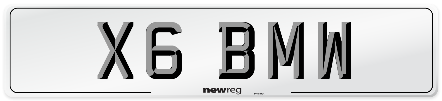 X6 BMW Front Number Plate