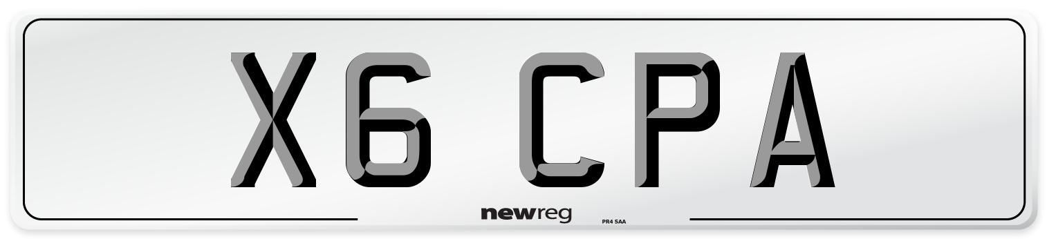 X6 CPA Front Number Plate