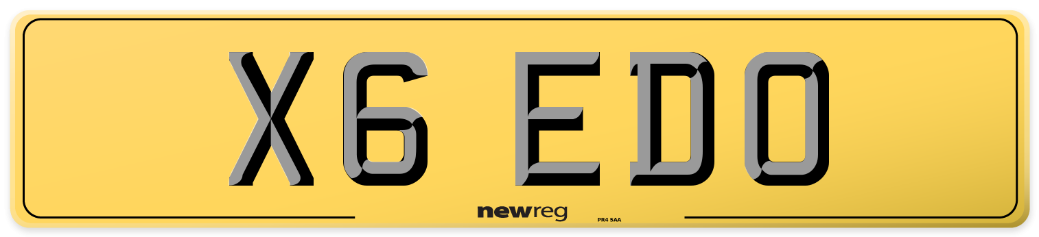 X6 EDO Rear Number Plate