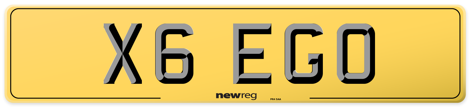 X6 EGO Rear Number Plate