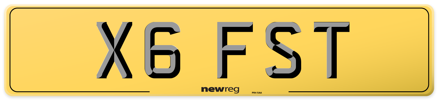 X6 FST Rear Number Plate