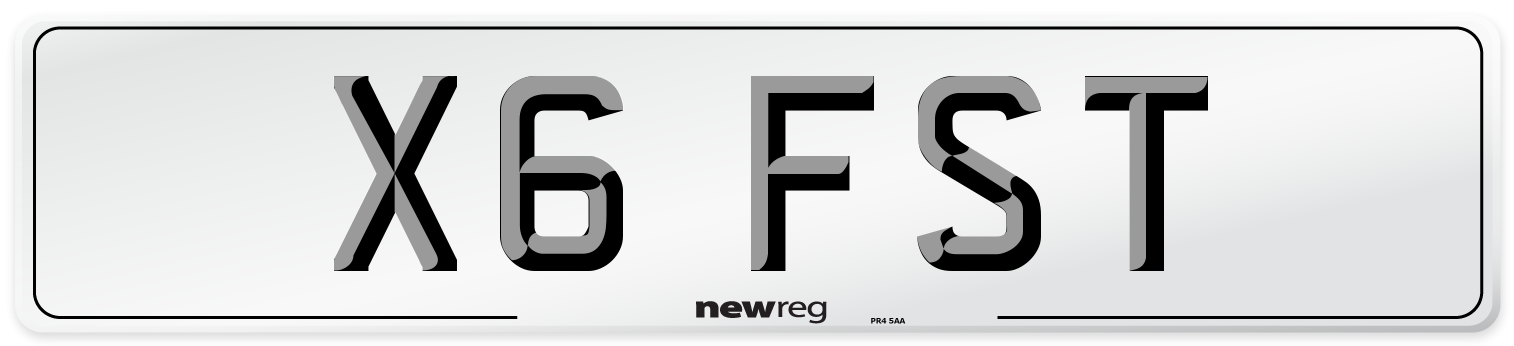 X6 FST Front Number Plate