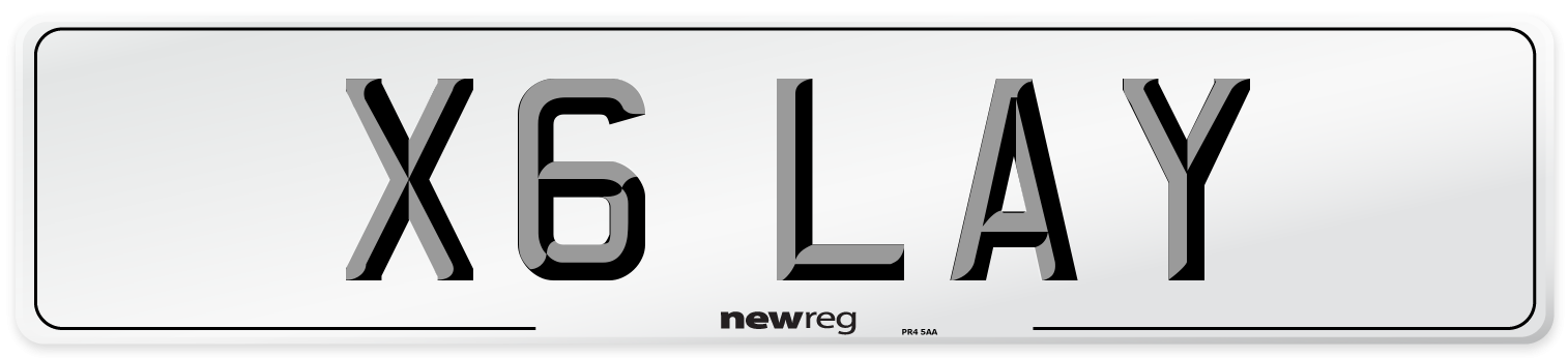 X6 LAY Front Number Plate