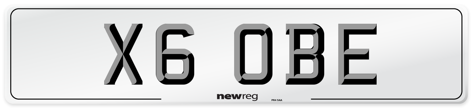 X6 OBE Front Number Plate