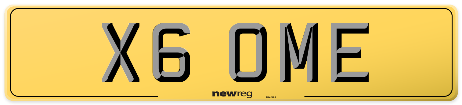 X6 OME Rear Number Plate