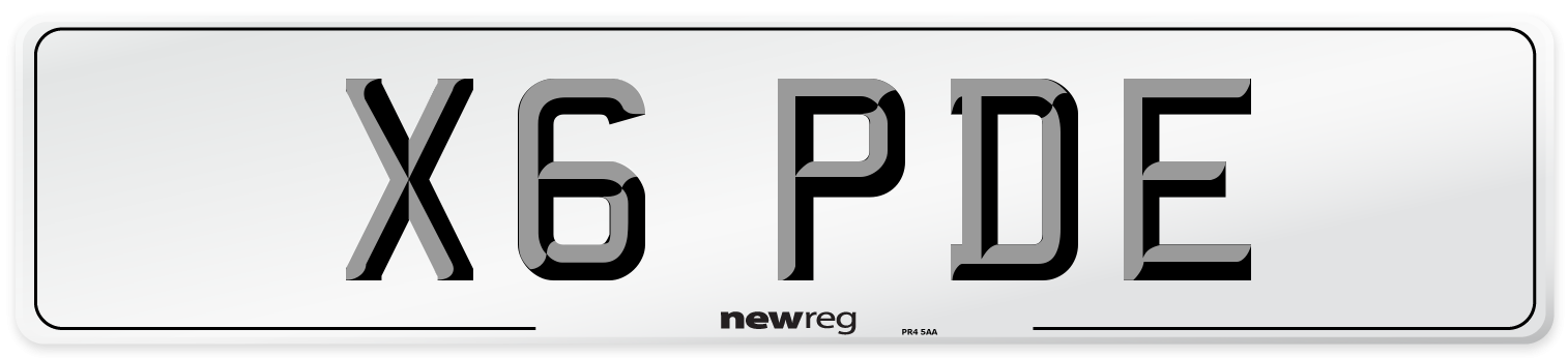 X6 PDE Front Number Plate