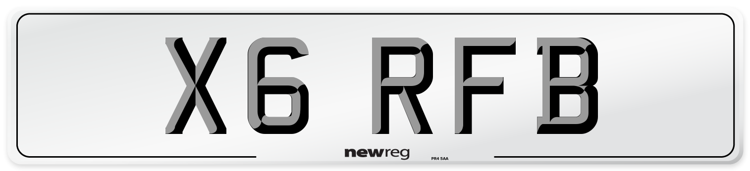 X6 RFB Front Number Plate
