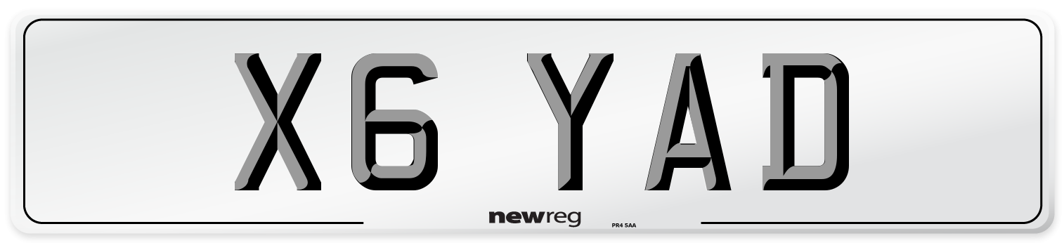 X6 YAD Front Number Plate
