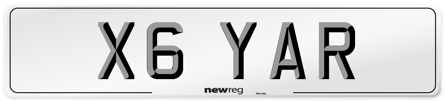 X6 YAR Front Number Plate