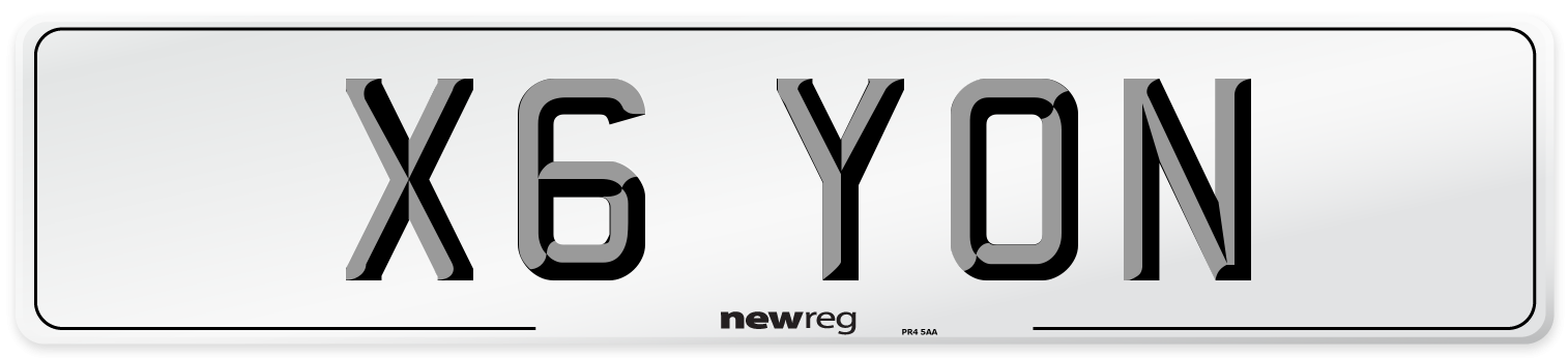 X6 YON Front Number Plate