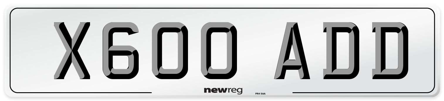 X600 ADD Front Number Plate
