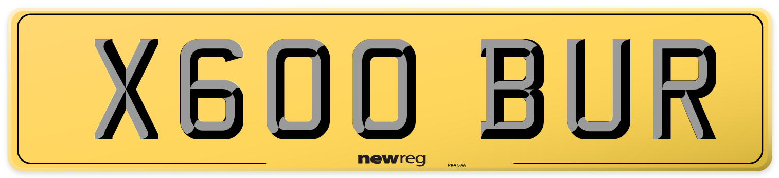 X600 BUR Rear Number Plate