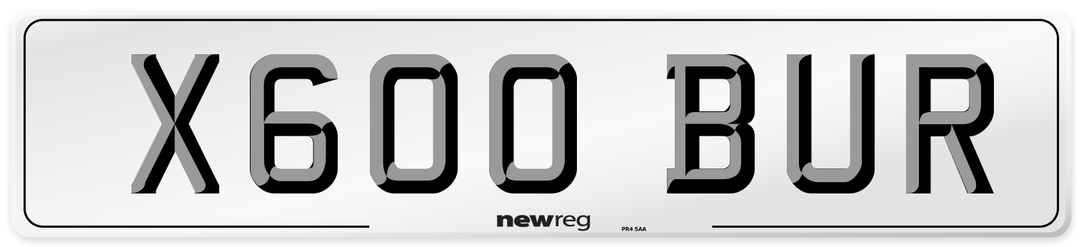 X600 BUR Front Number Plate