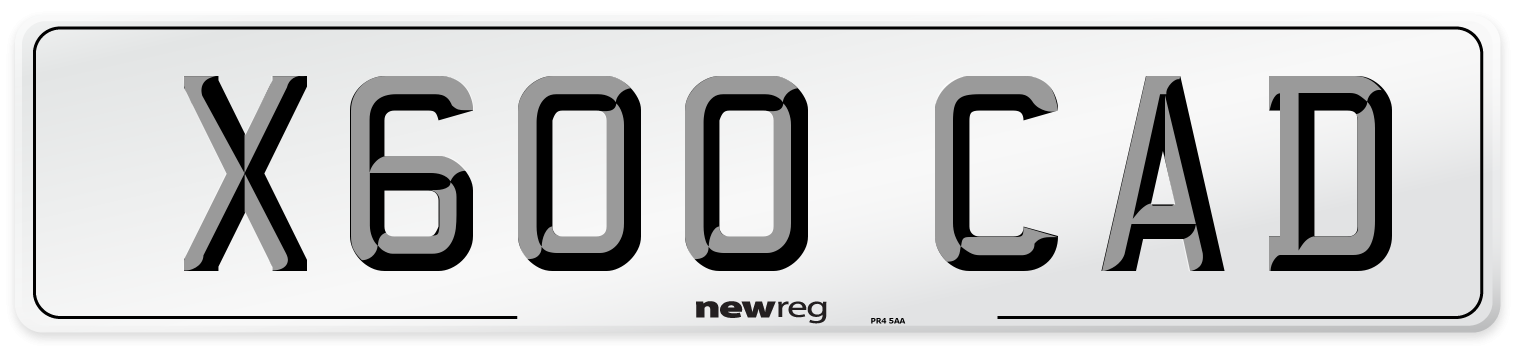 X600 CAD Front Number Plate